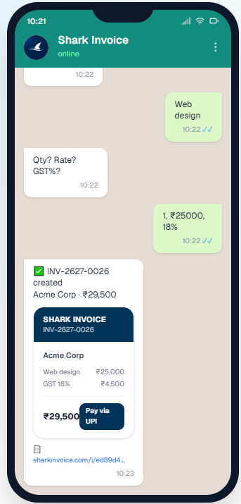 Shark Invoice
