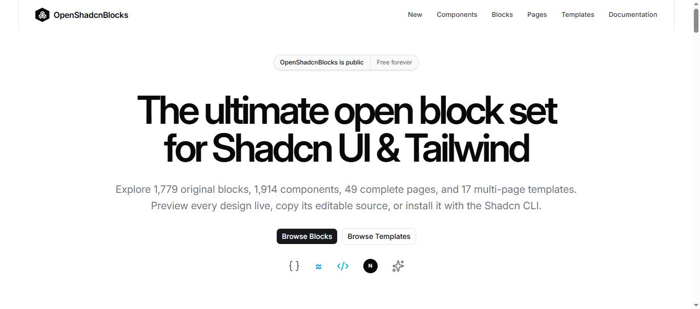 Open ShadcnBlocks