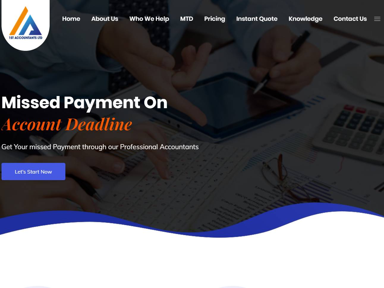Screenshot of the 1staccountants website