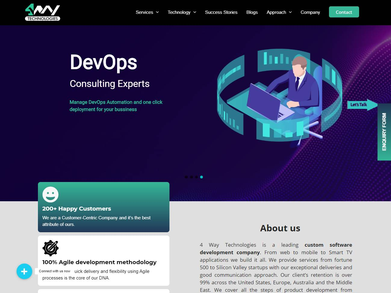 Screenshot of the 4Way Technologies website