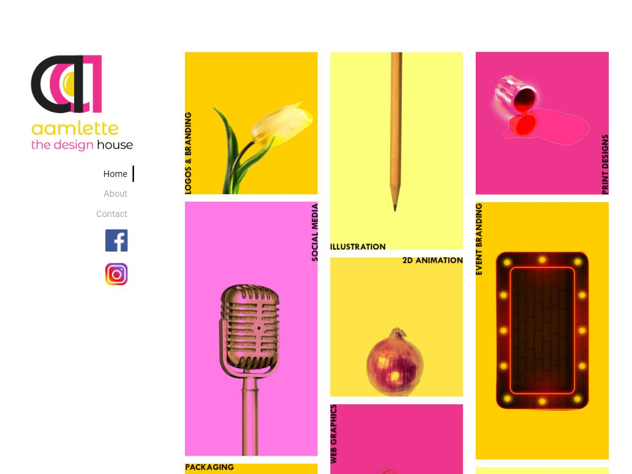 Screenshot of the Aamlette website
