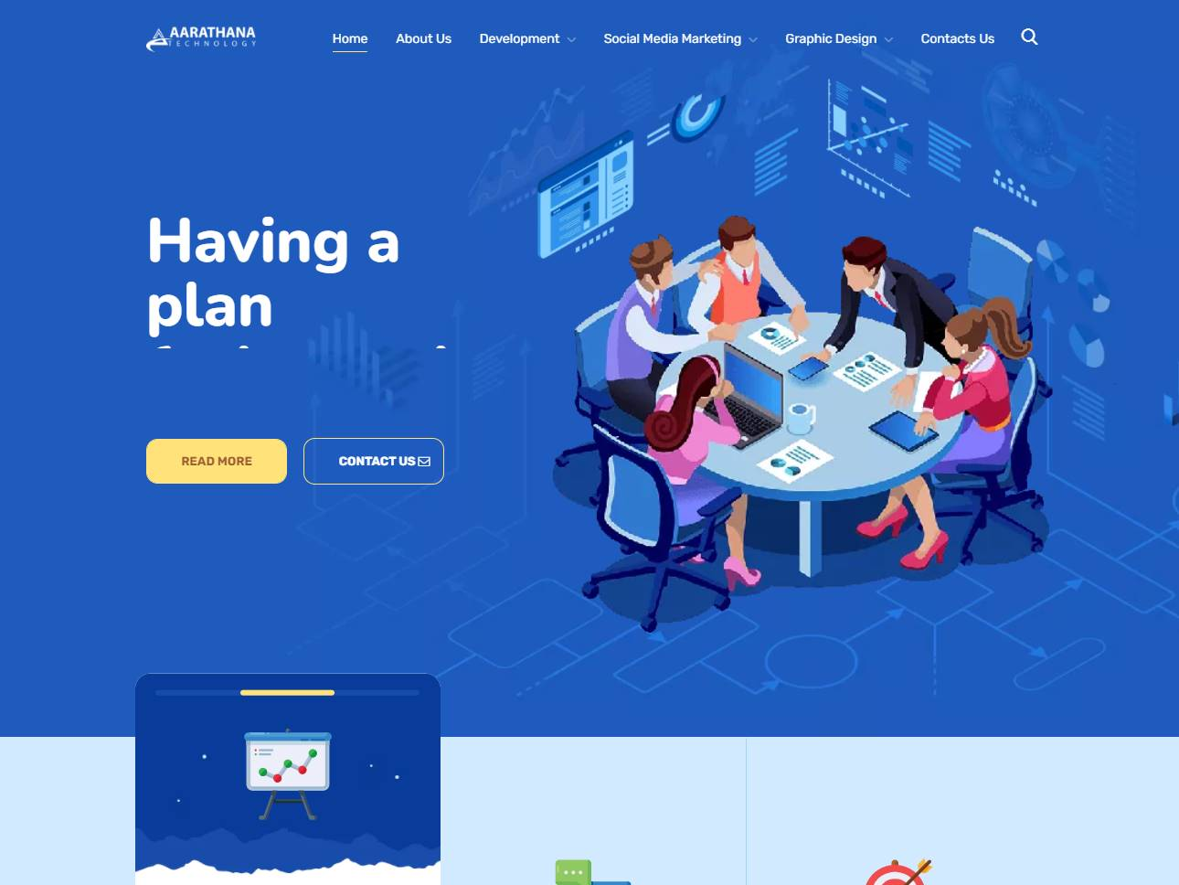 Screenshot of the Aaradhana Technology website