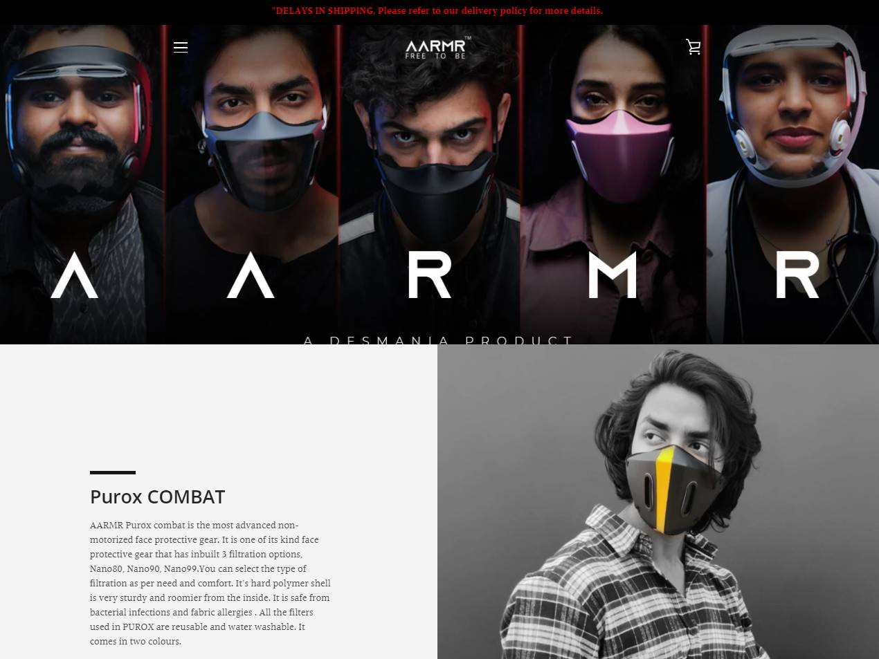 Screenshot of the Aarmr website