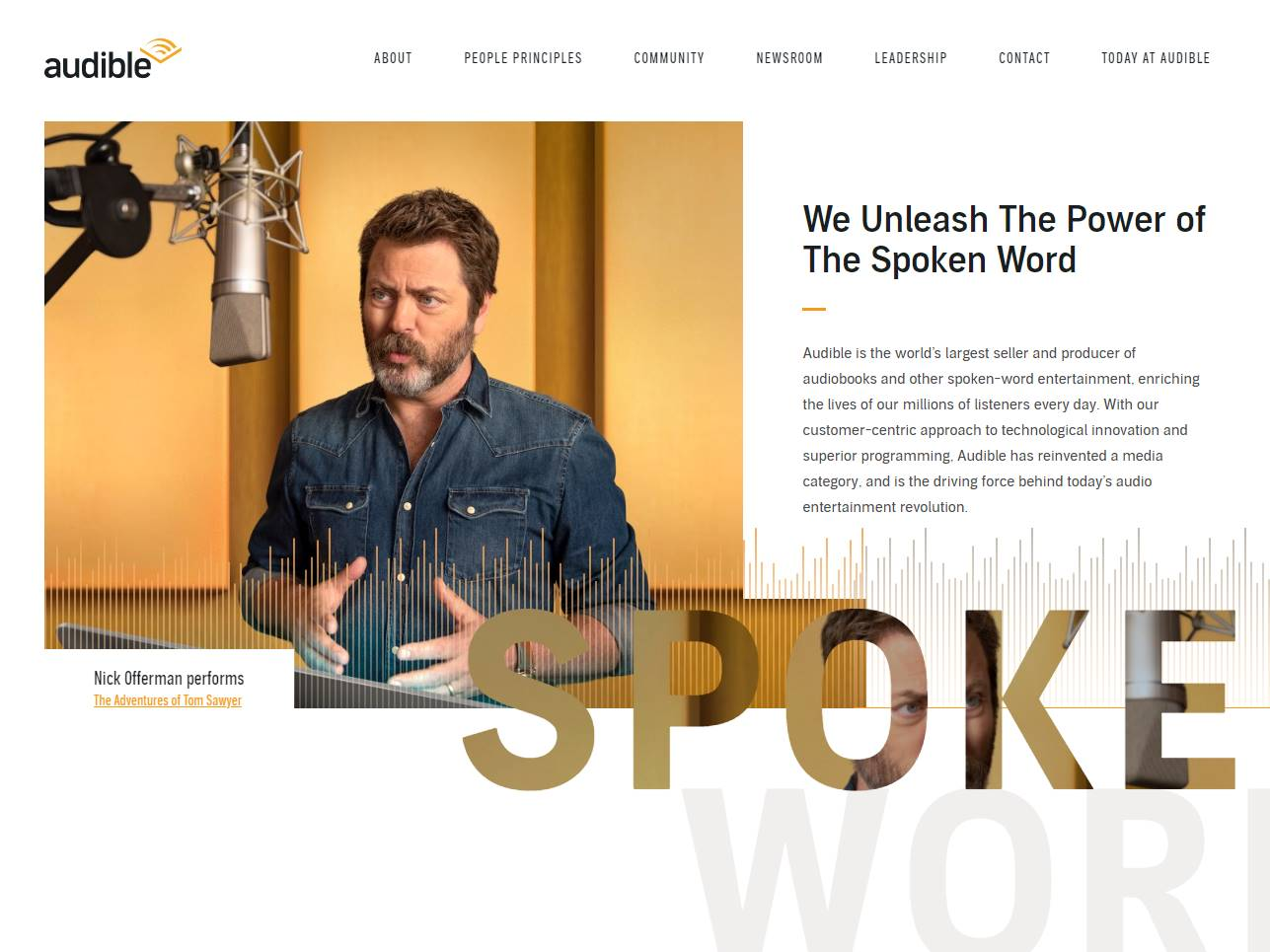 Screenshot of the About Audible website