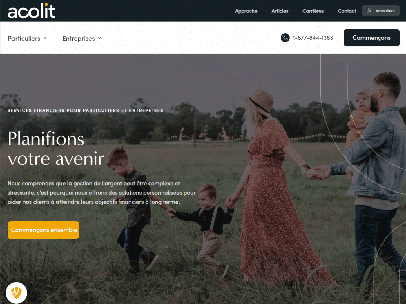 Screenshot of the Acolit Assurance Vie website