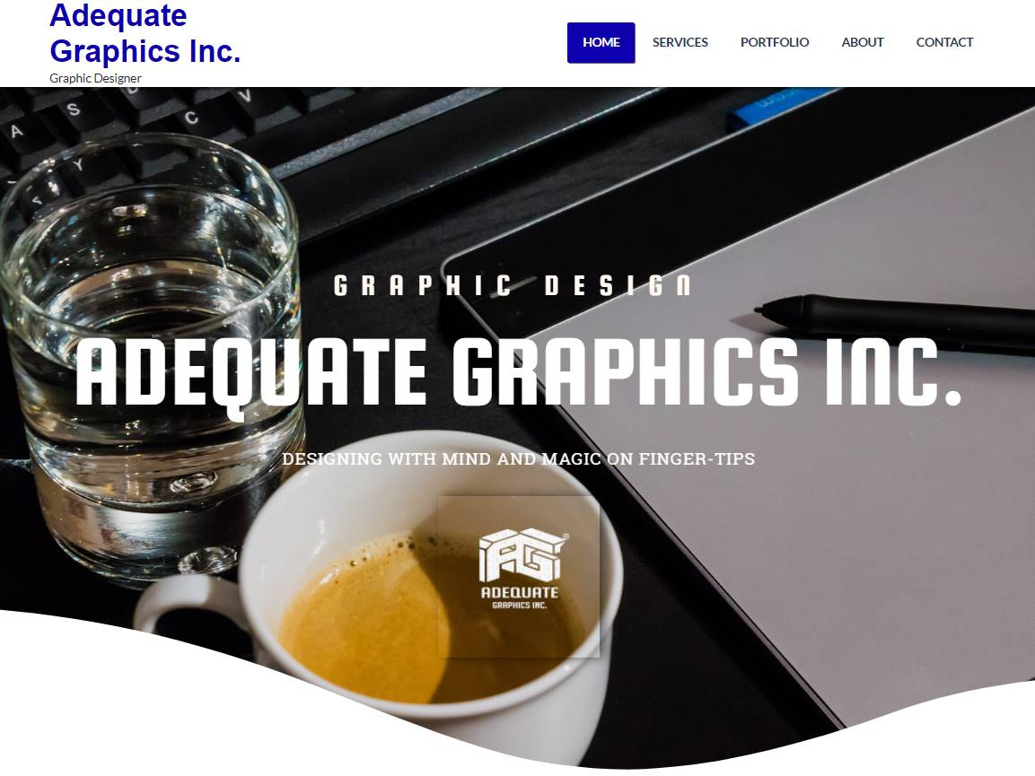Screenshot of the Adequate Graphics Inc website