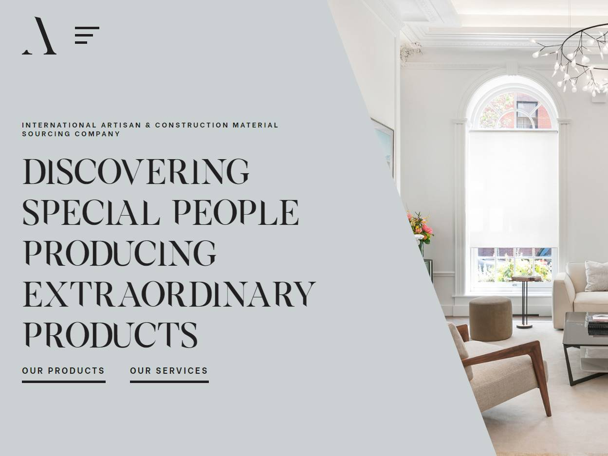 Screenshot of the Adige Design website