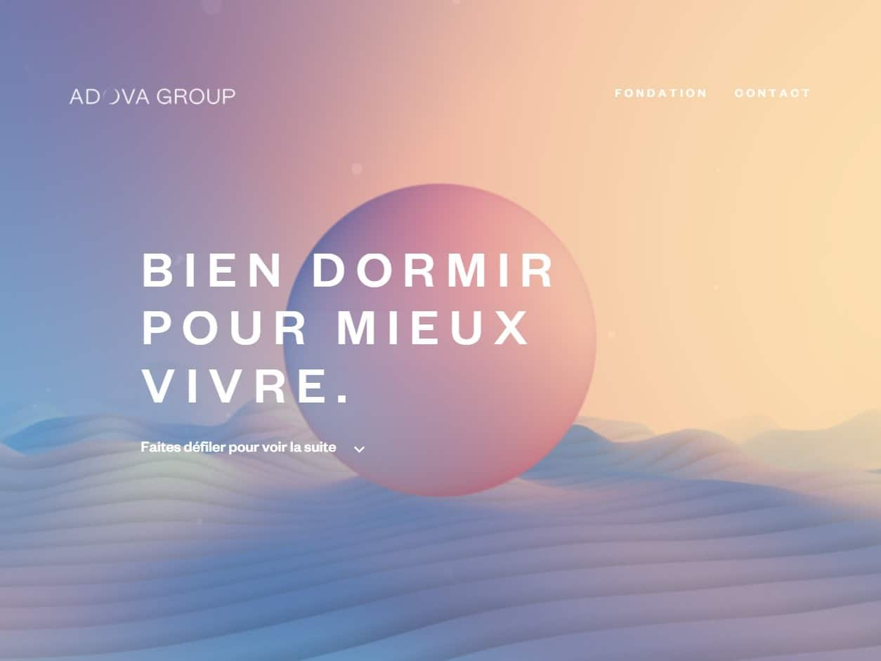 Screenshot of the Adova Group website