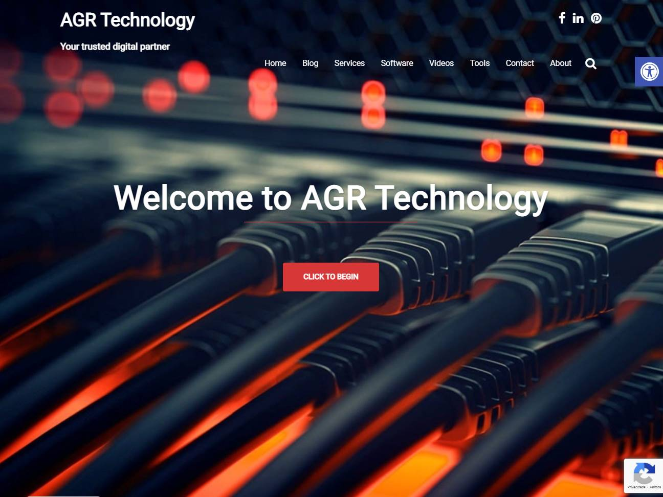 Screenshot of the AGR Technology website