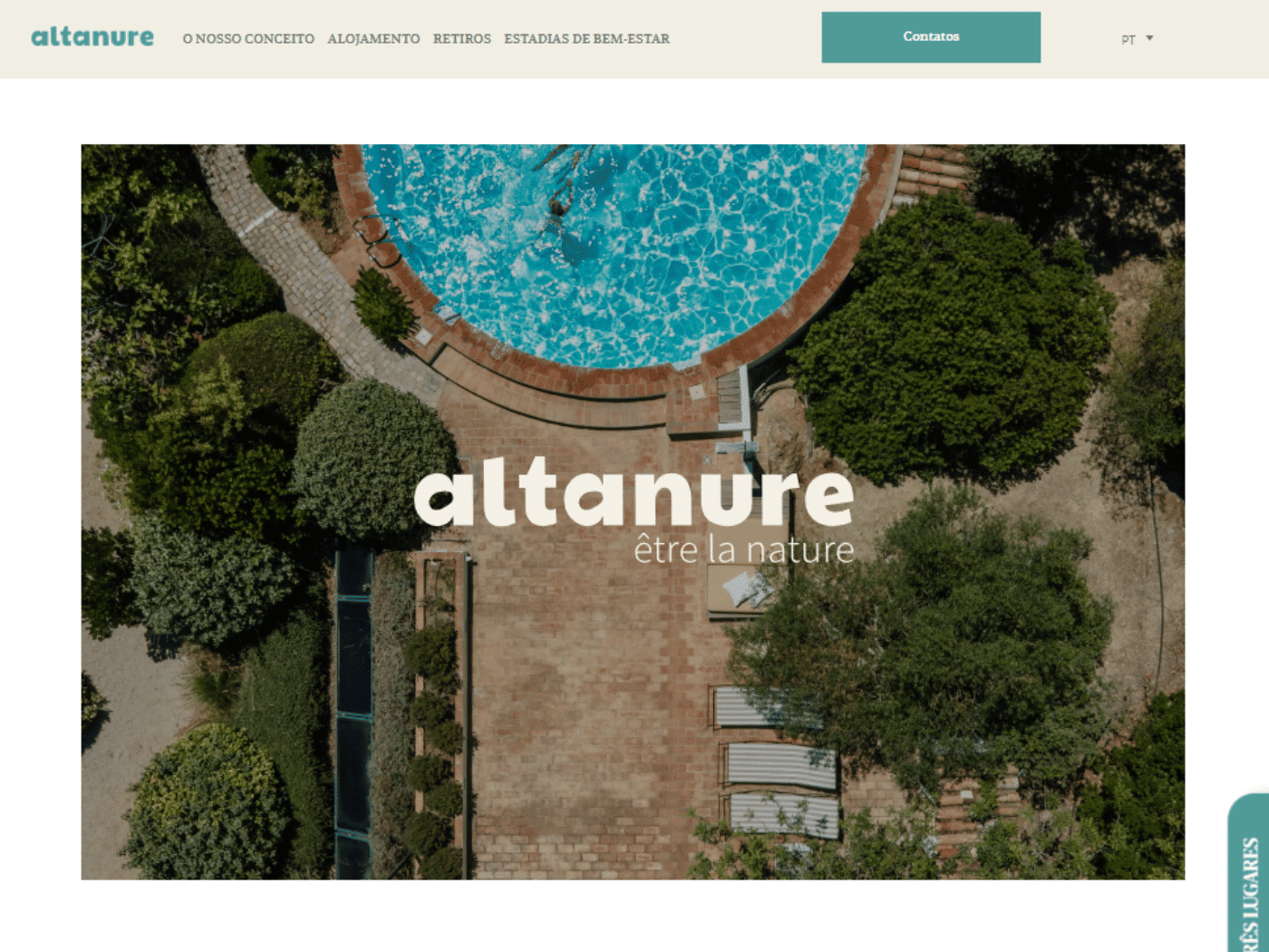 Screenshot of the Altanure – être la nature website