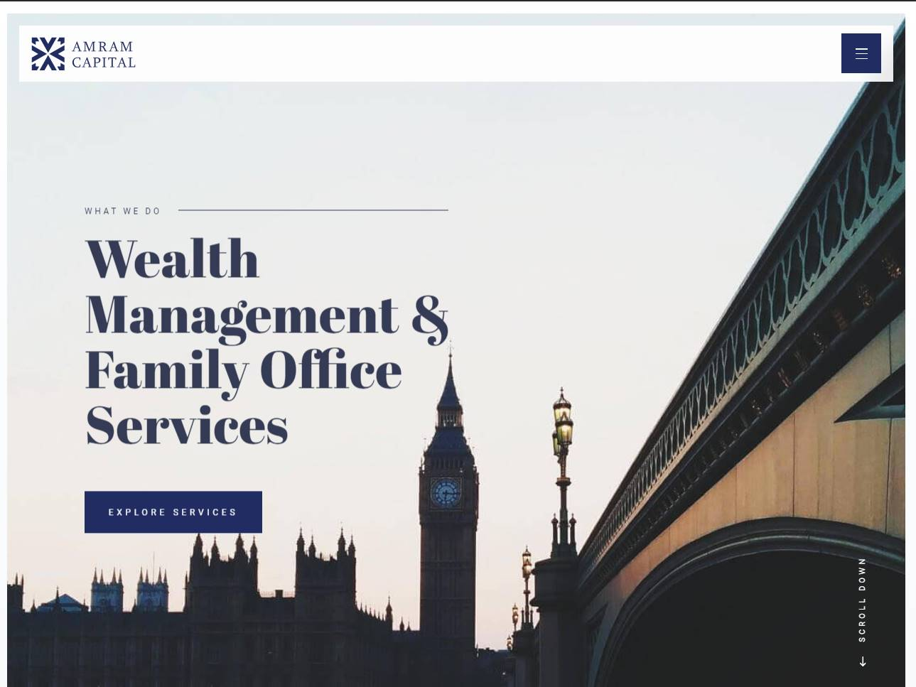 Screenshot of the Amram Capital website