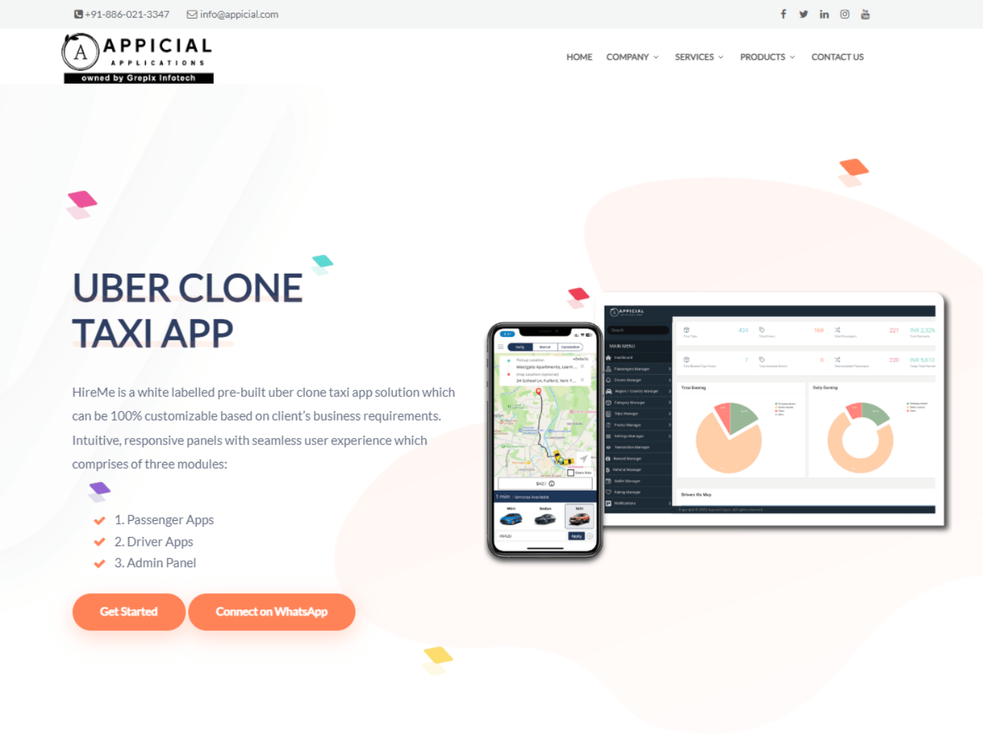 Screenshot of the Appicial Application website