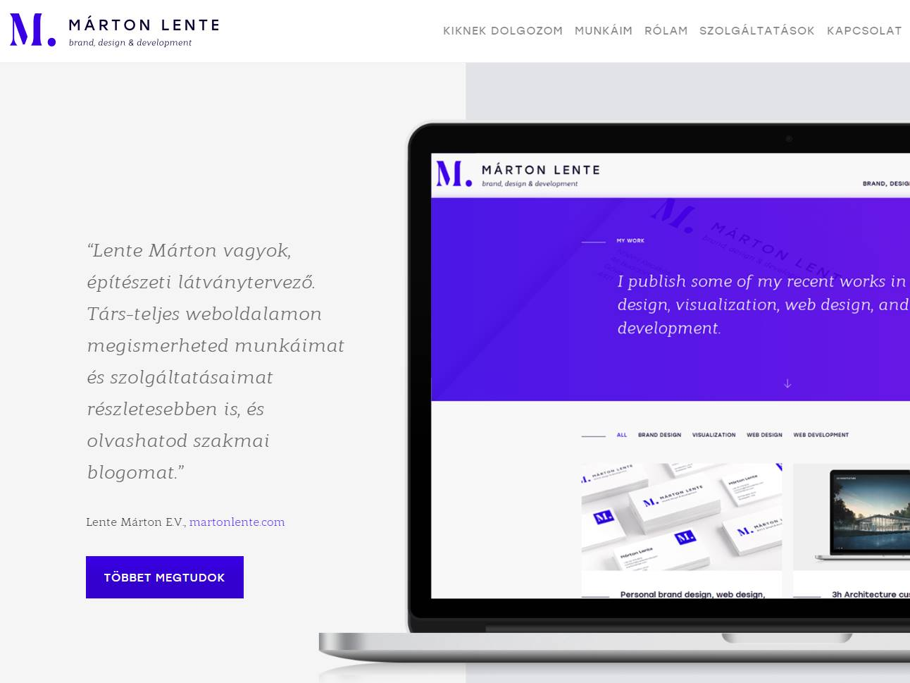 Screenshot of the Architectural Visualization – Márton Lente website