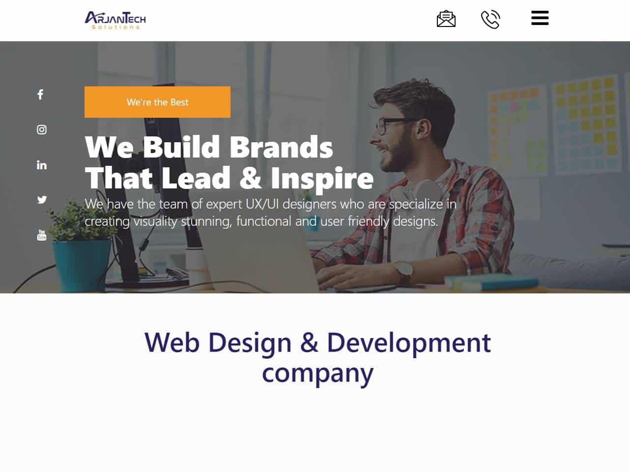 Screenshot of the Arjantech website