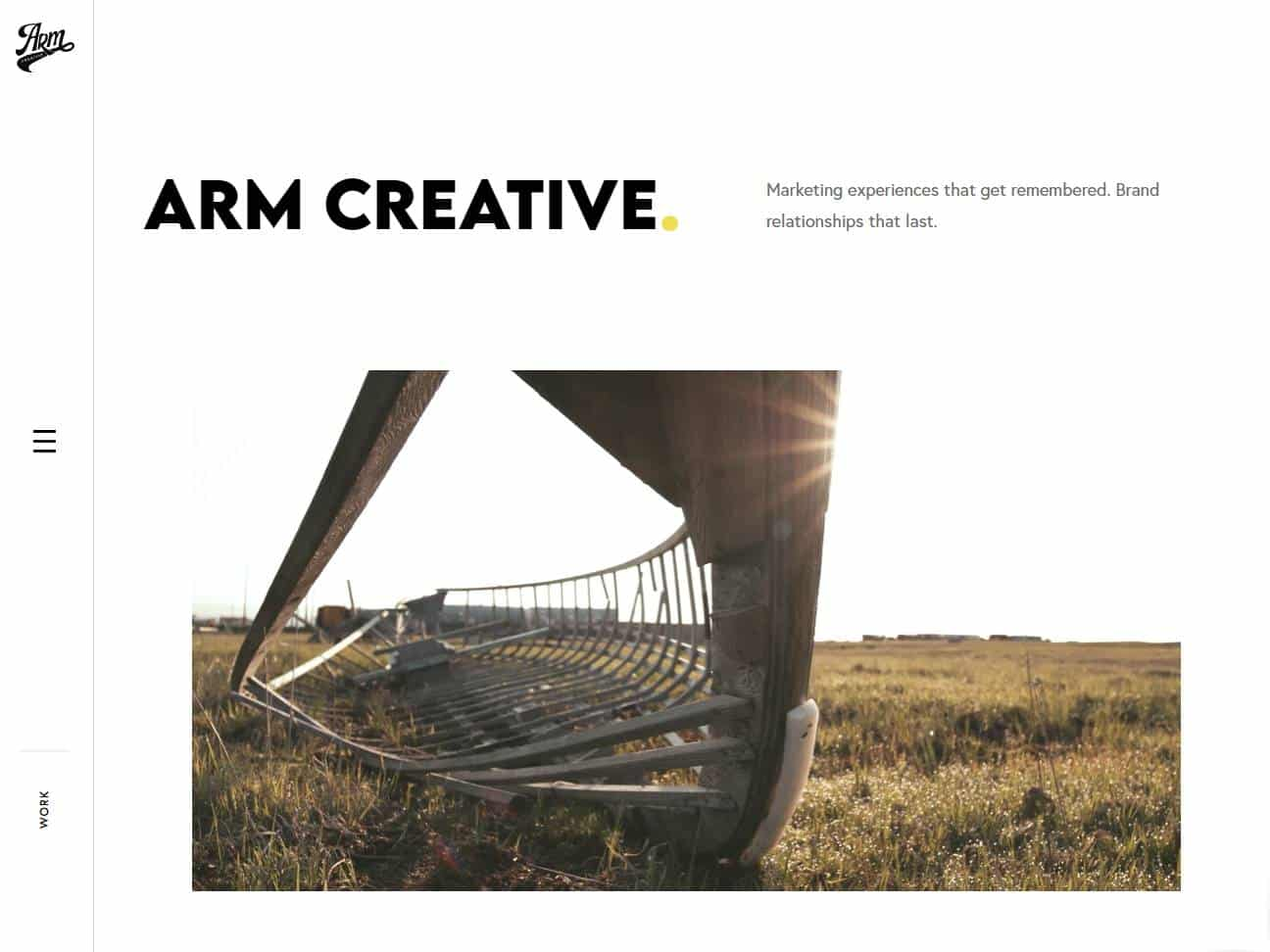 Screenshot of the ARM Creative website
