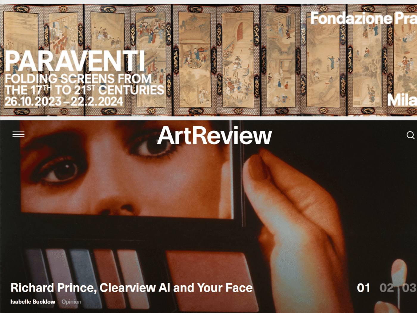 Screenshot of the ArtReview website