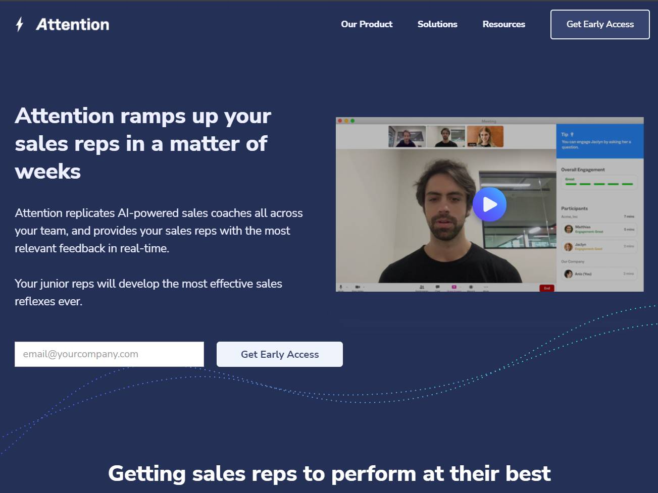 Screenshot of the Attention training website