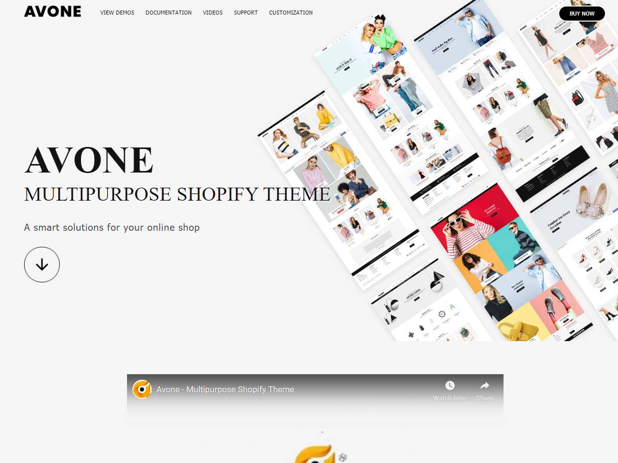 Screenshot of the Avone Shopify Theme website