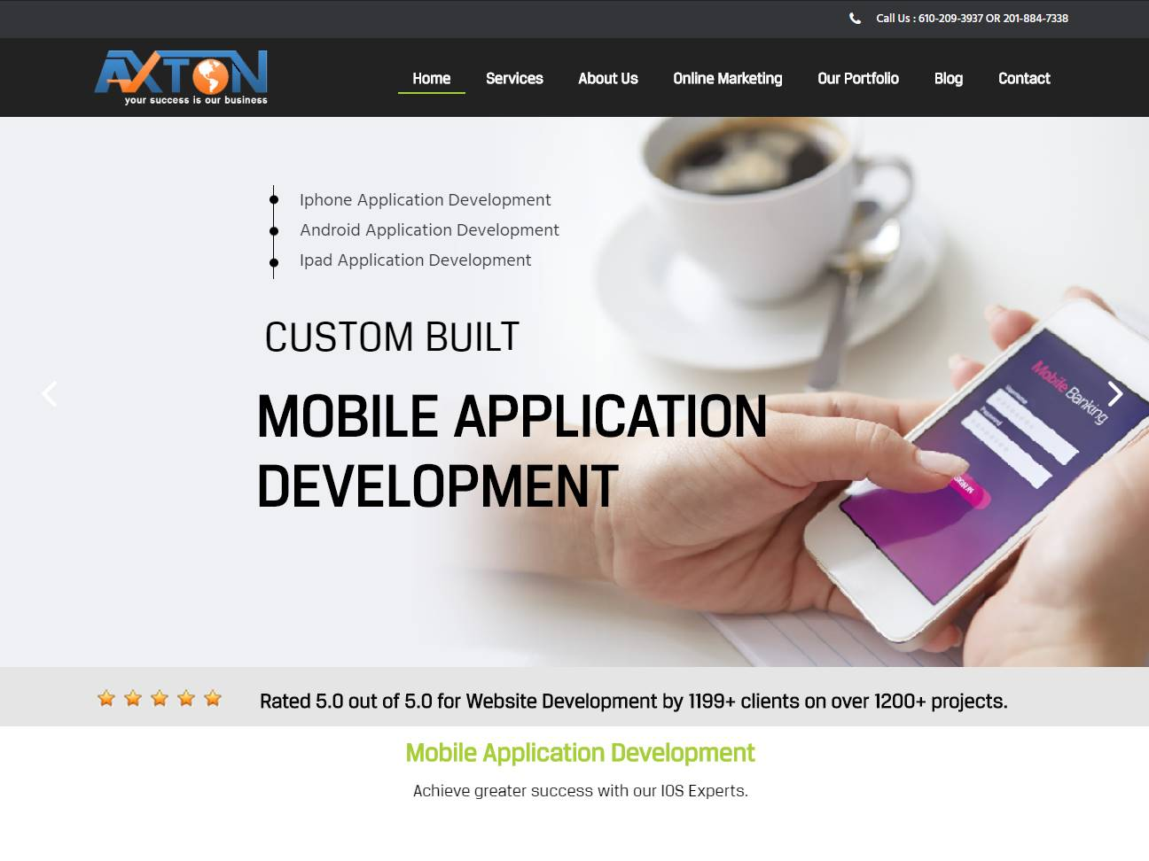 Screenshot of the Axton Group website