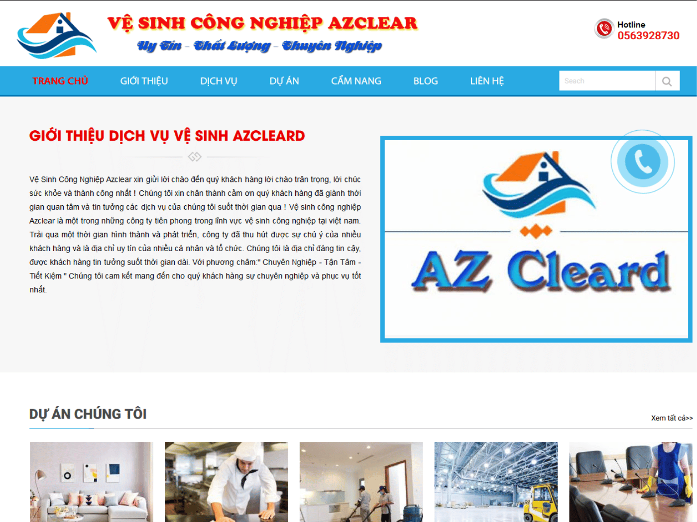 Screenshot of the Azcleard website