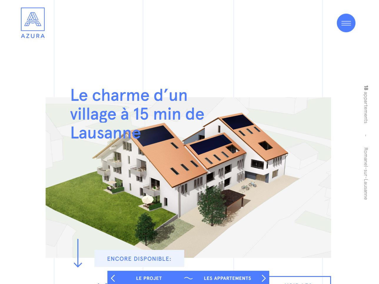 Screenshot of the Azura immo website