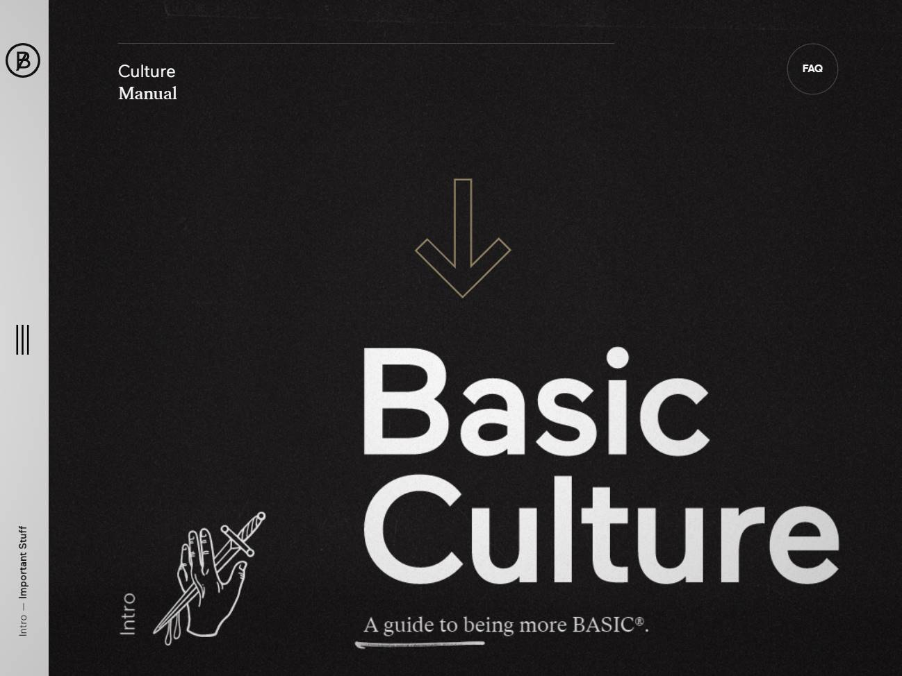 Screenshot of the BASIC Culture Manual website