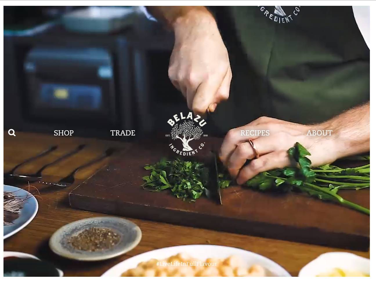 Screenshot of the Belazu Ingredients Company website