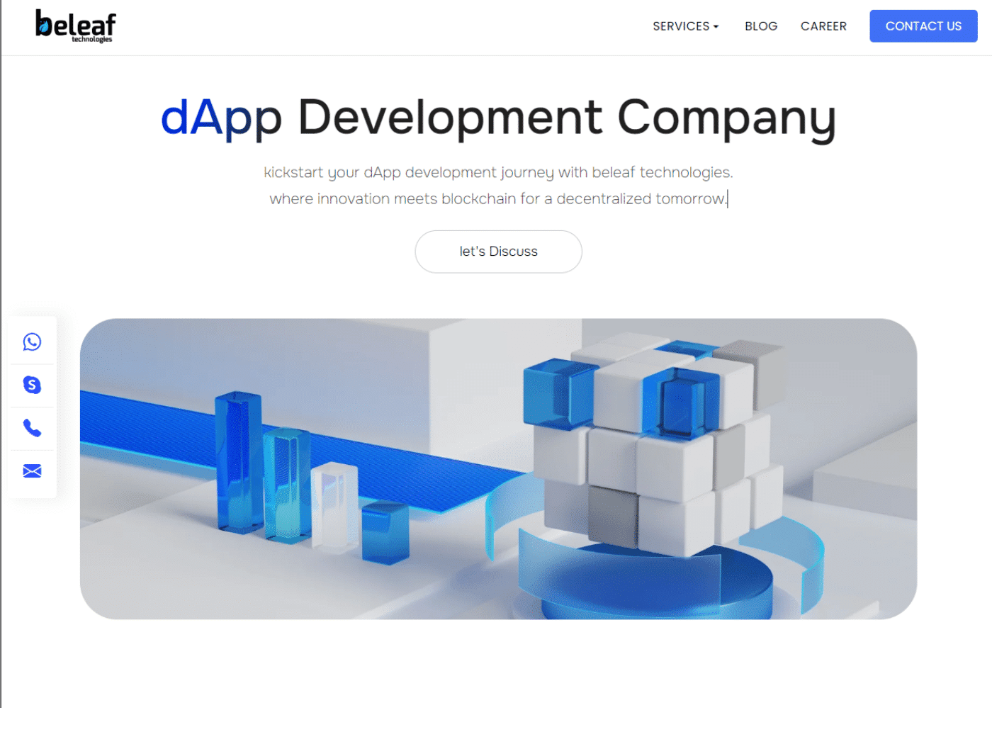 Screenshot of the Beleaf dApp website