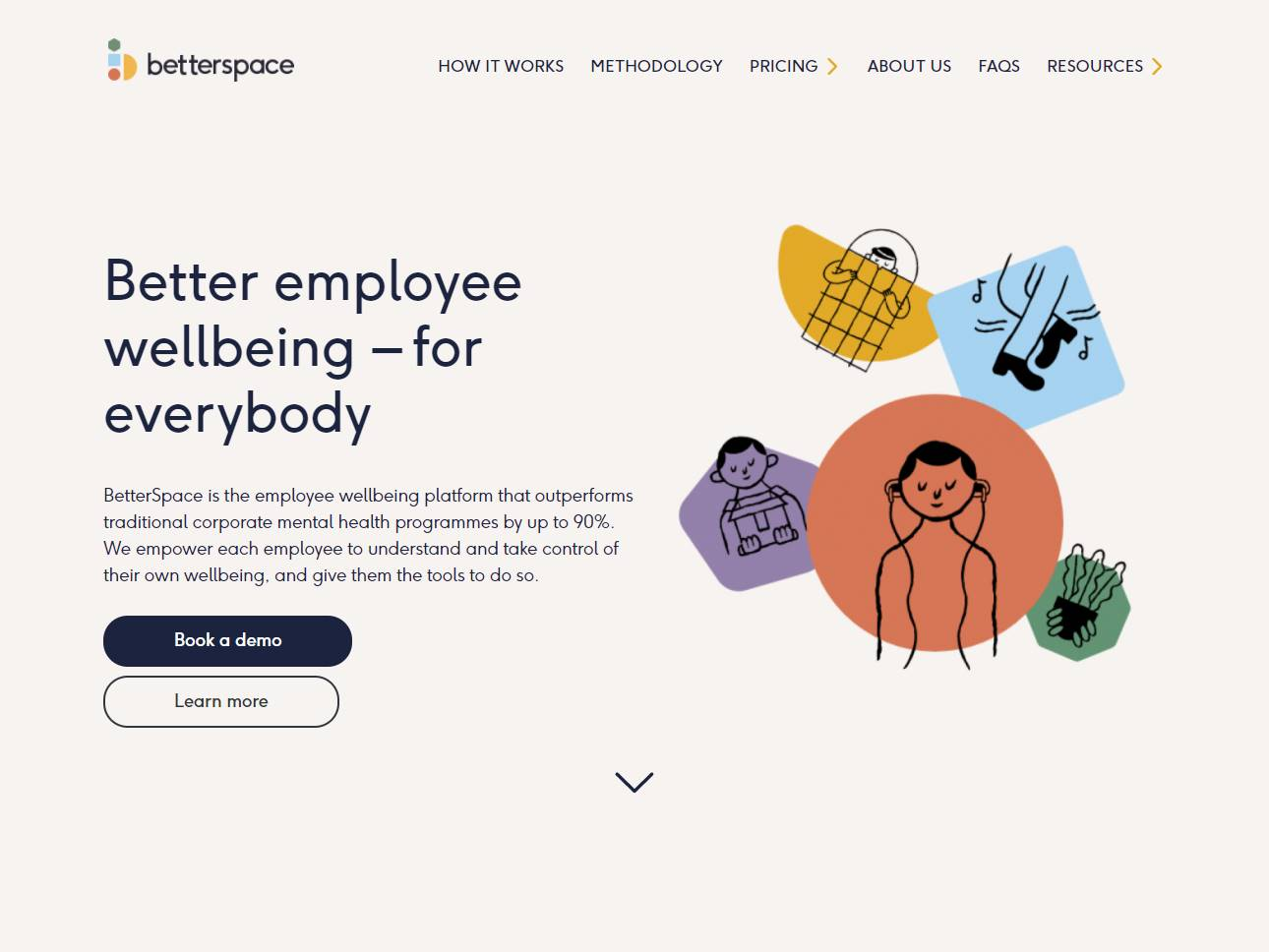 Screenshot of the BetterSpace website