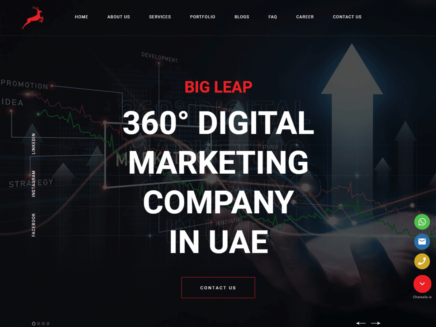 Screenshot of the Big Leap website