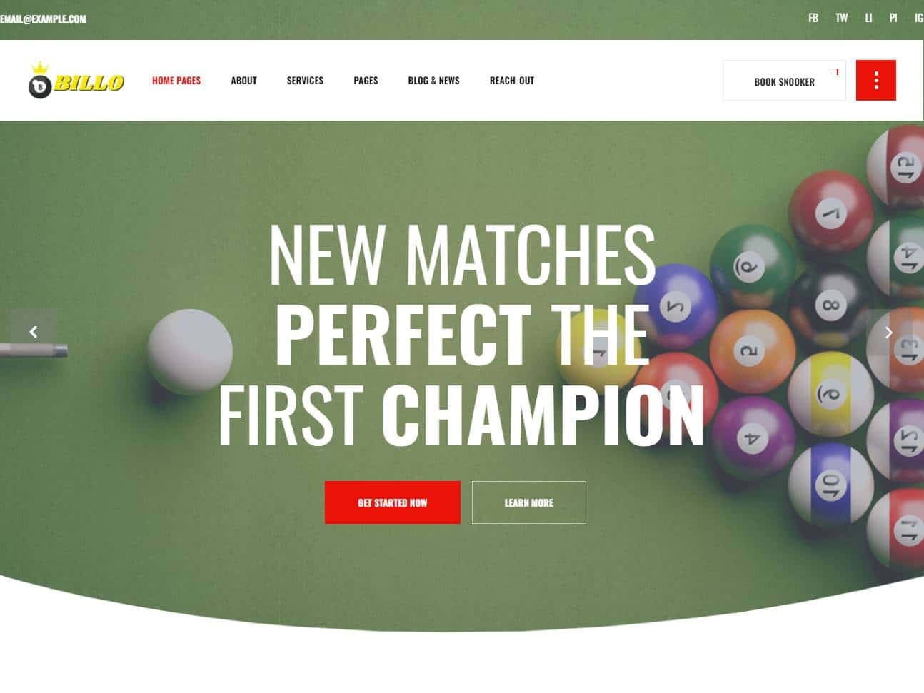 Screenshot of the Billo website