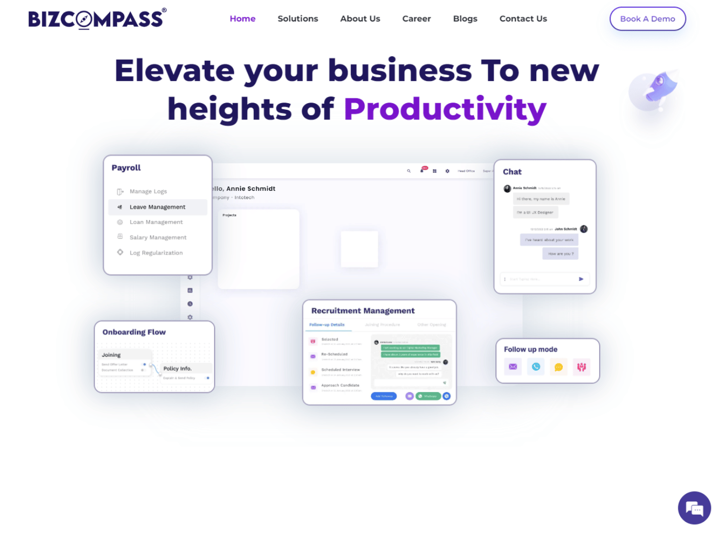 Screenshot of the Bizcompass website
