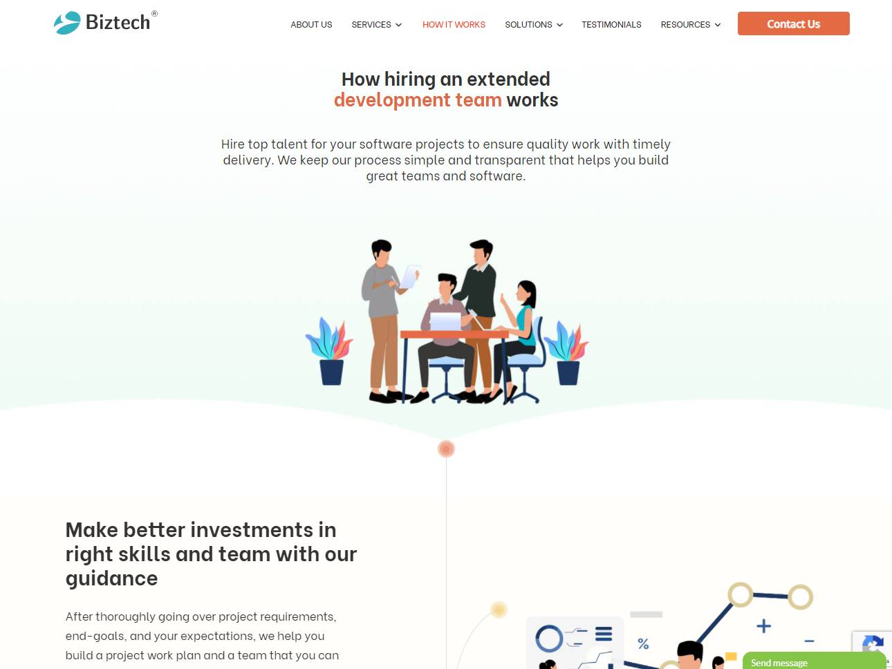 Screenshot of the Biztech Works website