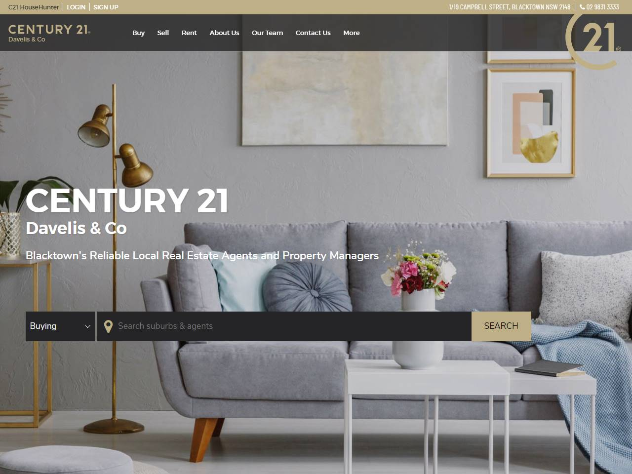 Screenshot of the Blacktown Century21 website