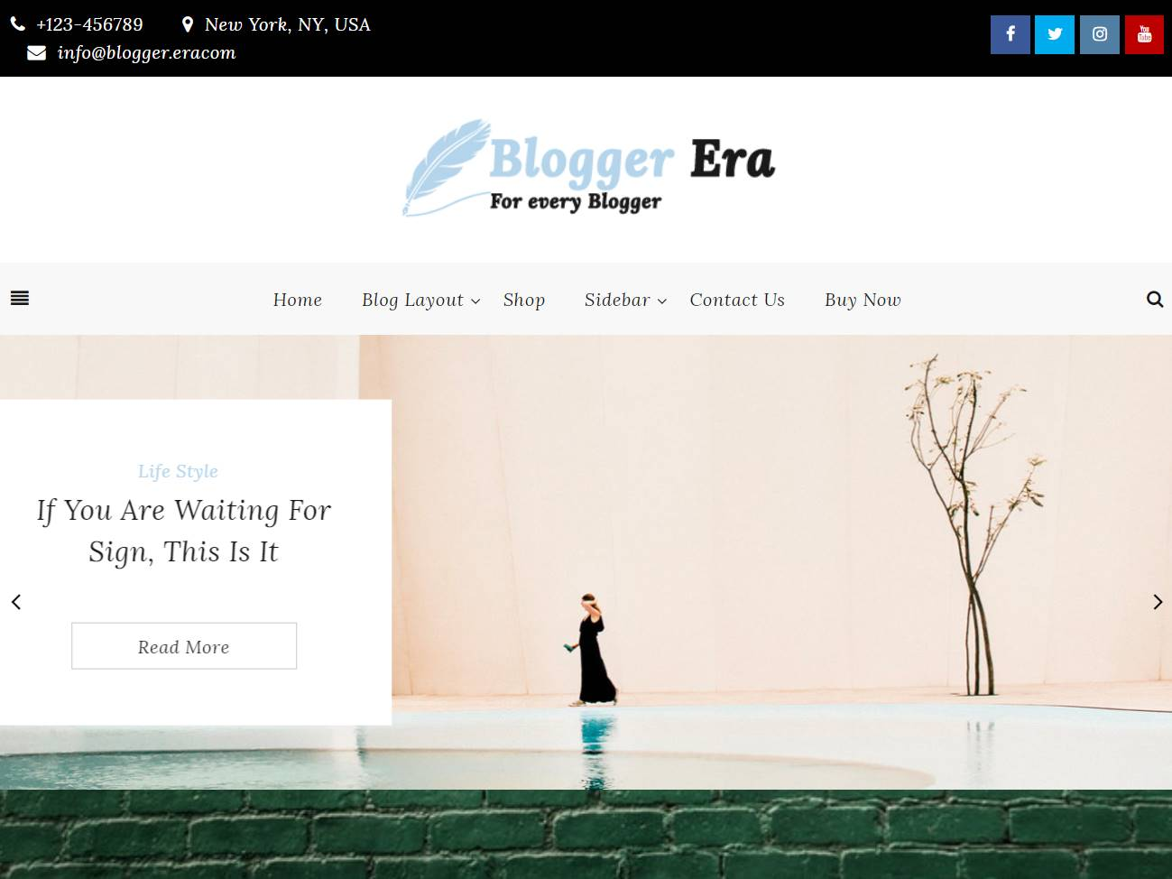 Screenshot of the Blogger Era website