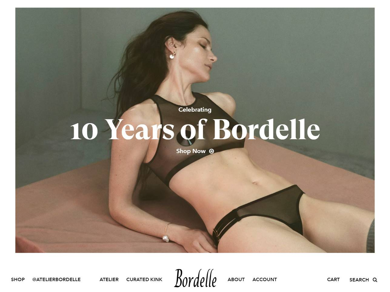 Screenshot of the Bordelle website