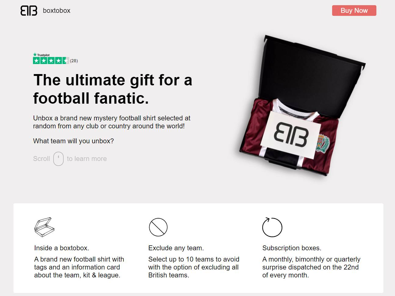 Screenshot of the Boxtobox website