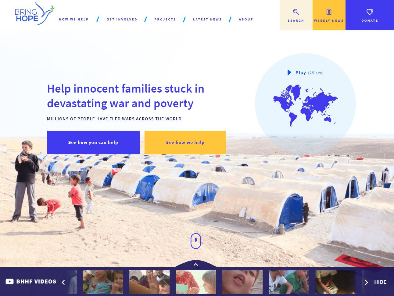 Screenshot of the Bring Hope website