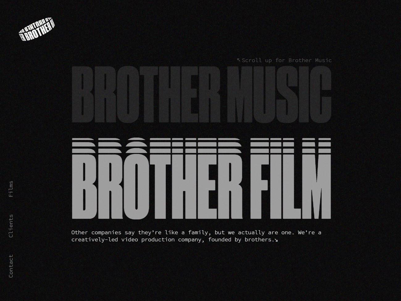 Screenshot of the Brother Film Co website