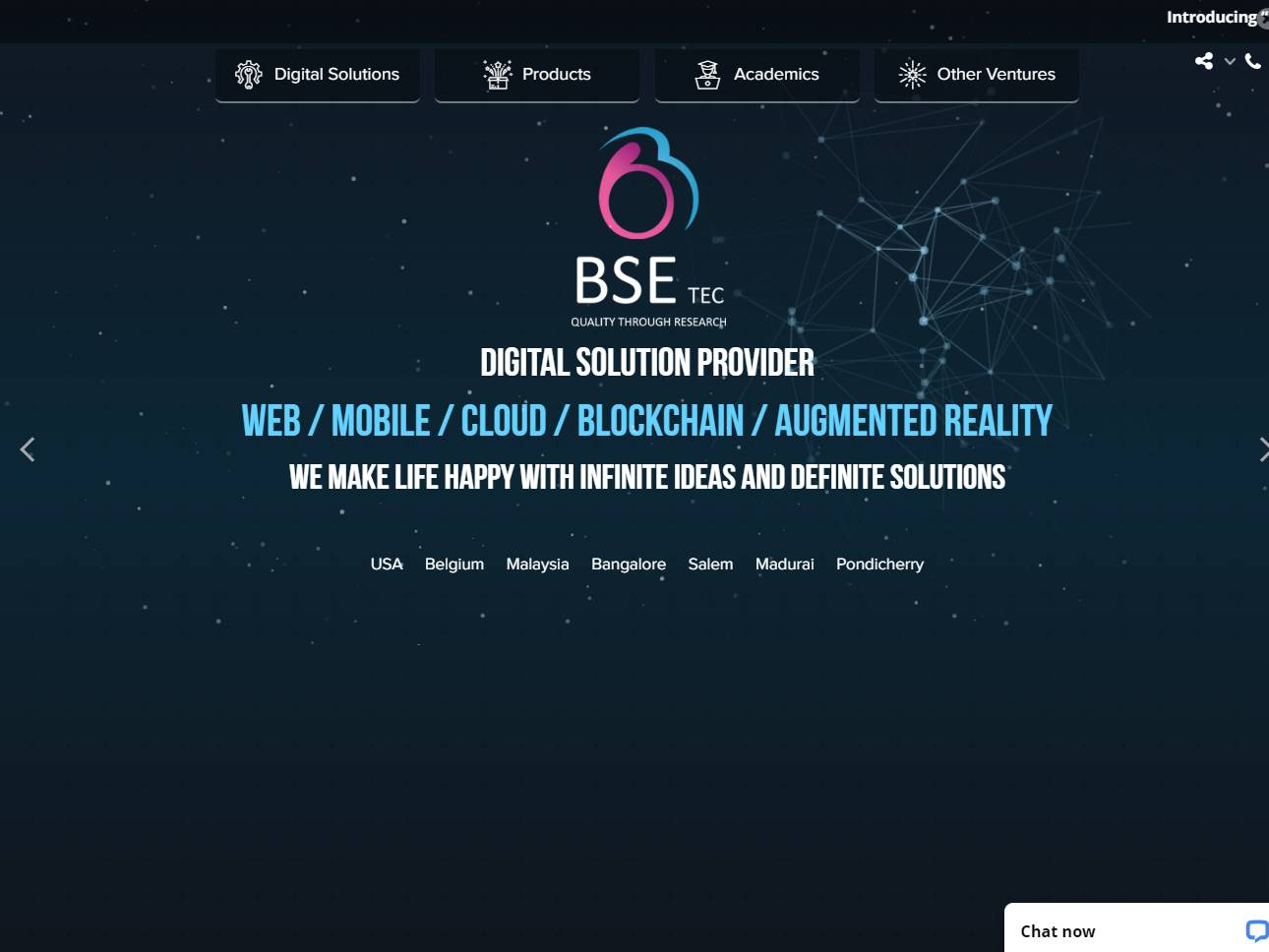 Screenshot of the BSEtec website