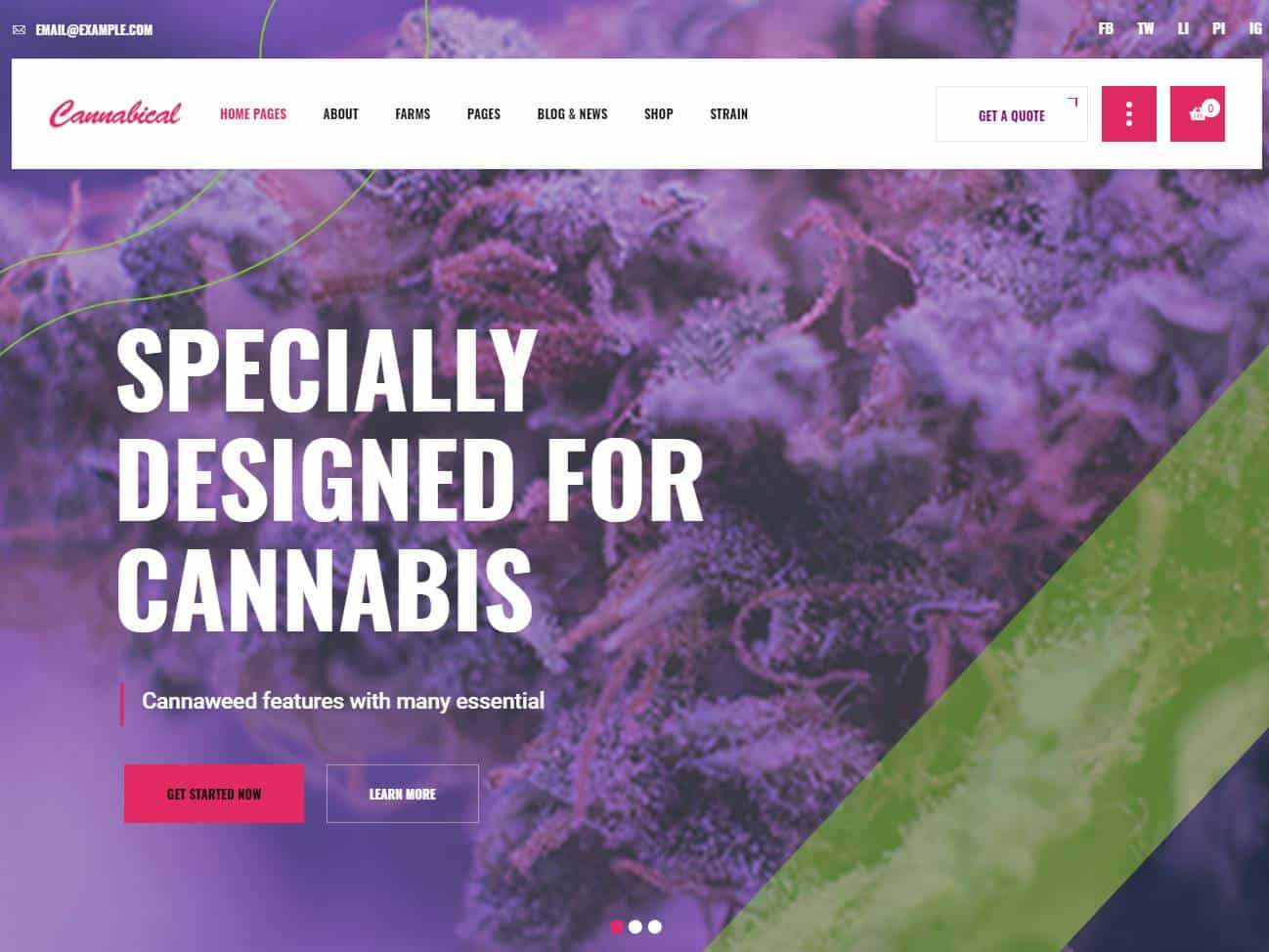 Screenshot of the Cannabical website