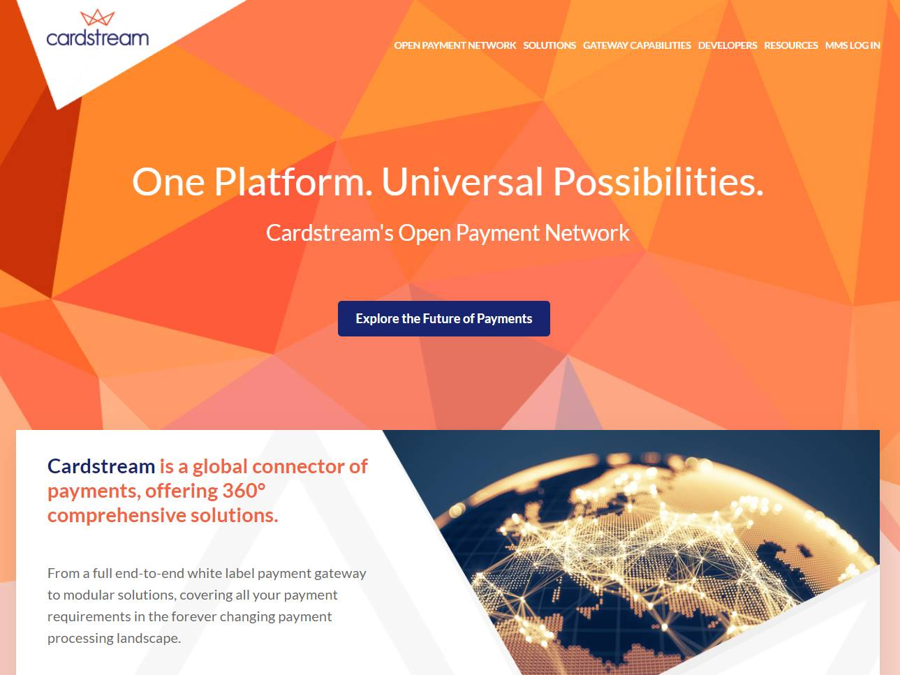 Screenshot of the Cardstream website