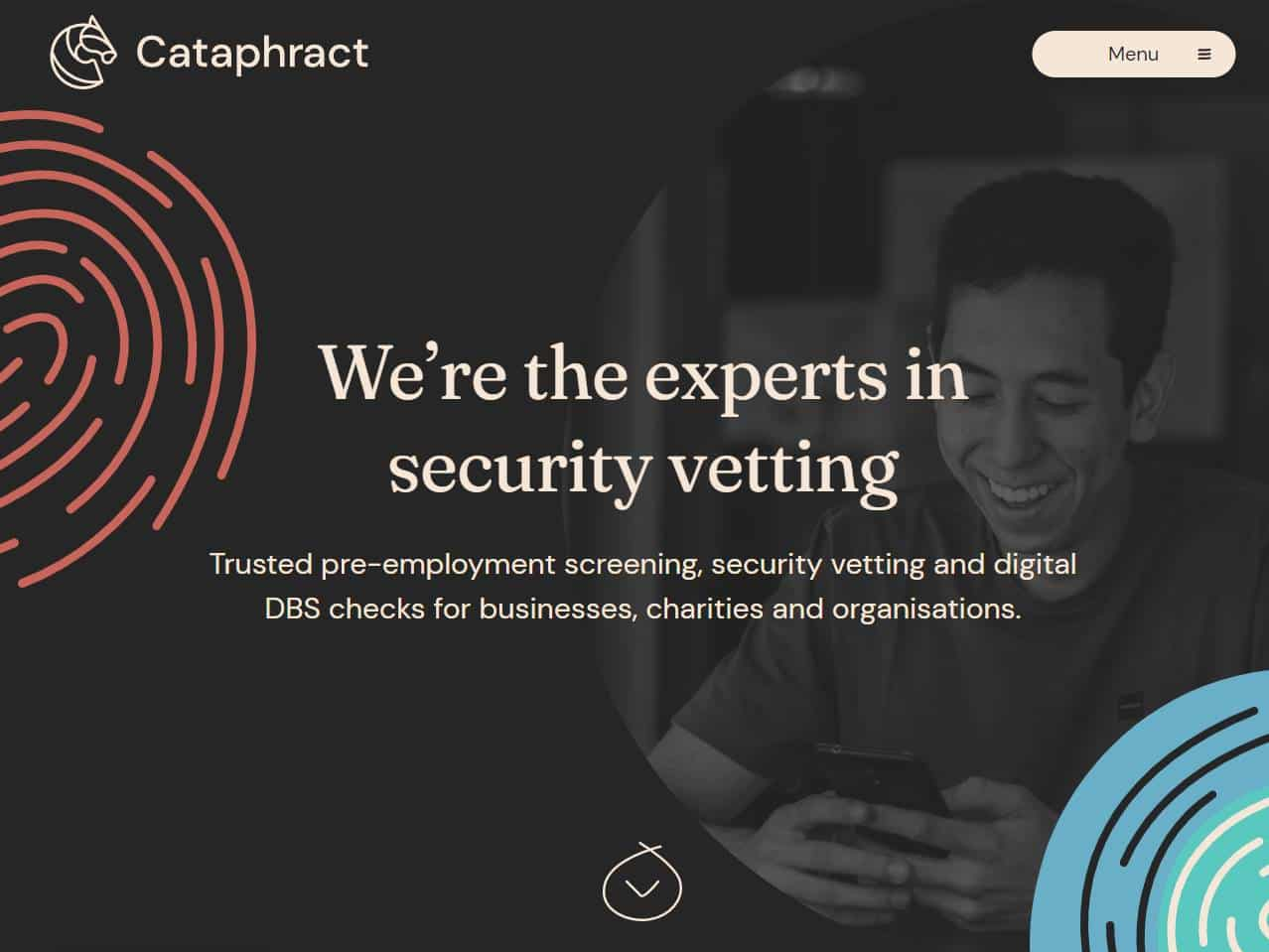 Screenshot of the Cataphract website