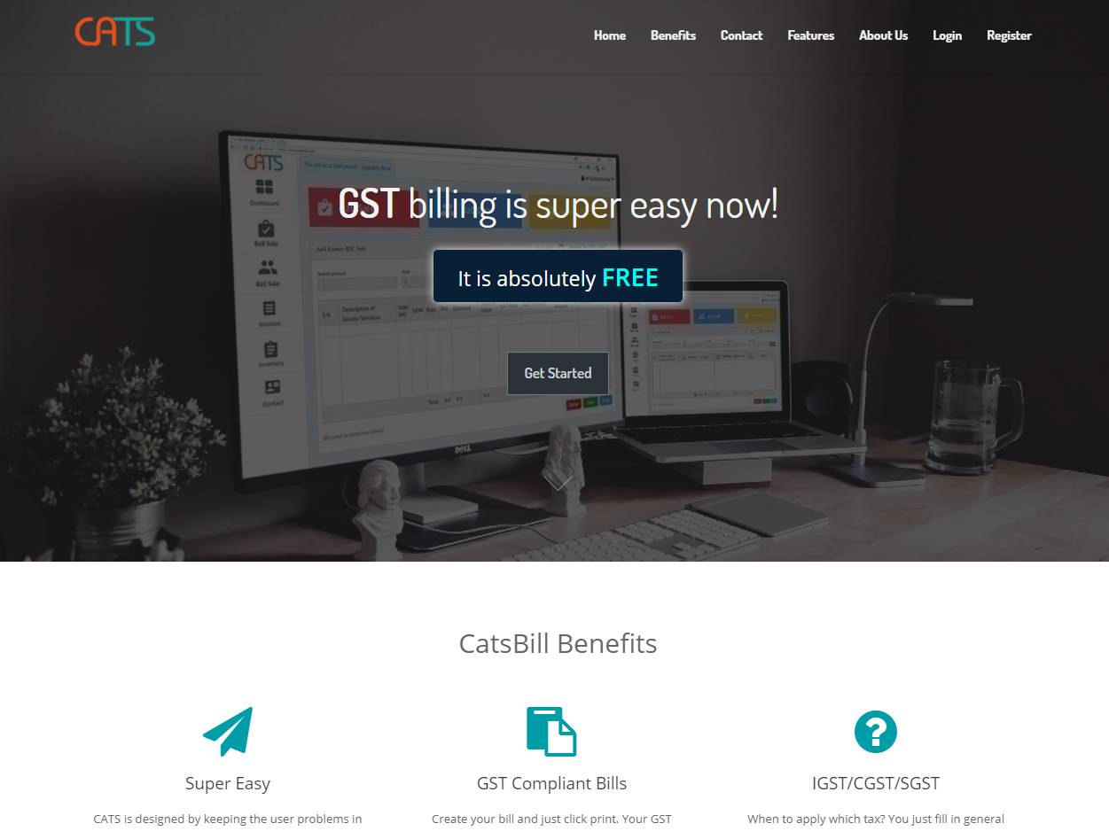 Screenshot of the Catsbill website