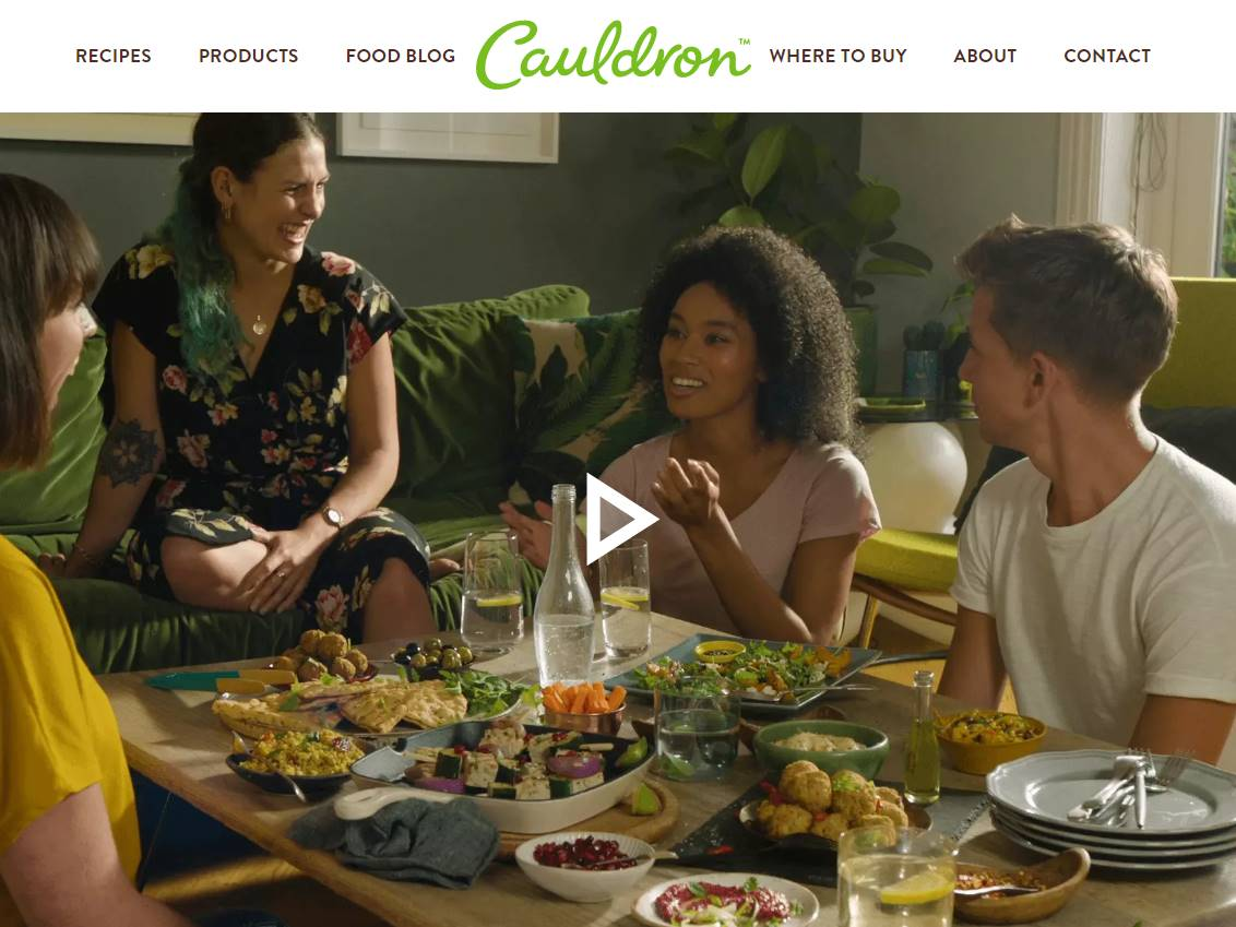 Screenshot of the Cauldron website