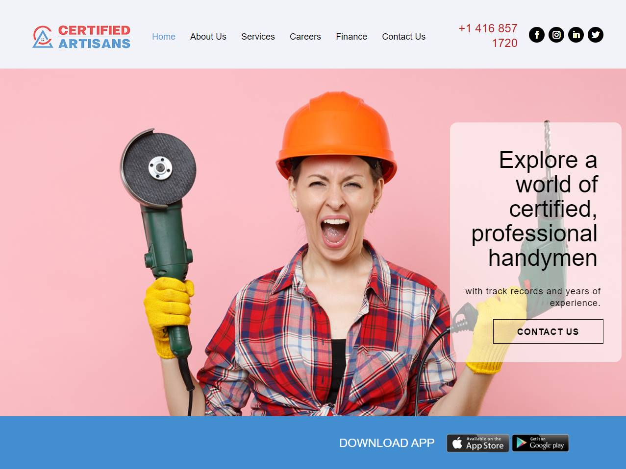 Screenshot of the Certified Artisans website