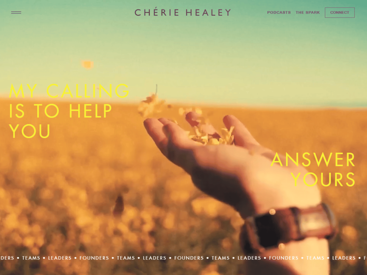 Screenshot of the Cherie Healey website