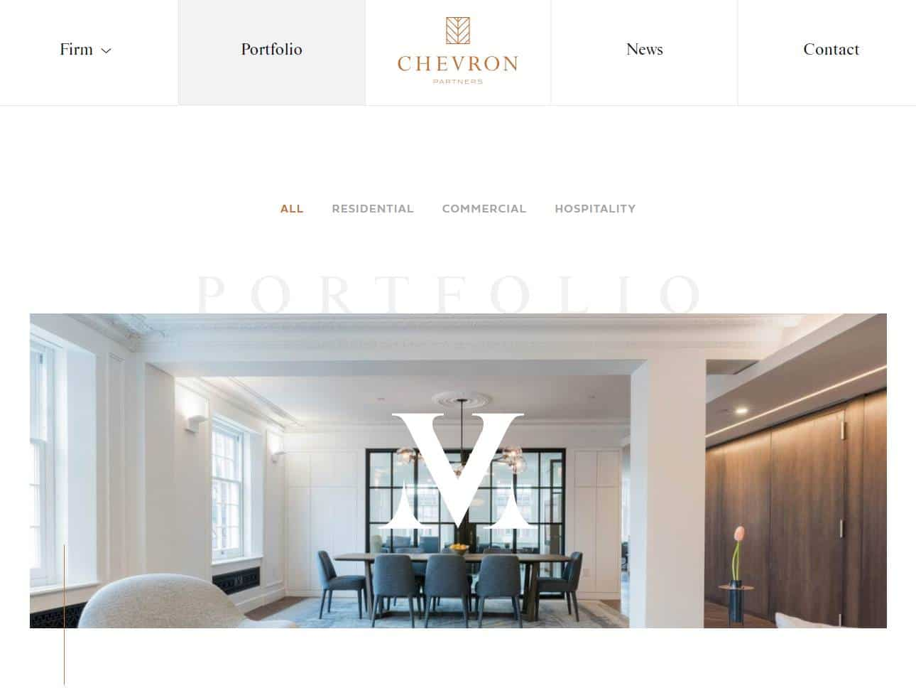 Screenshot of the Chevron Partners Portfolio website