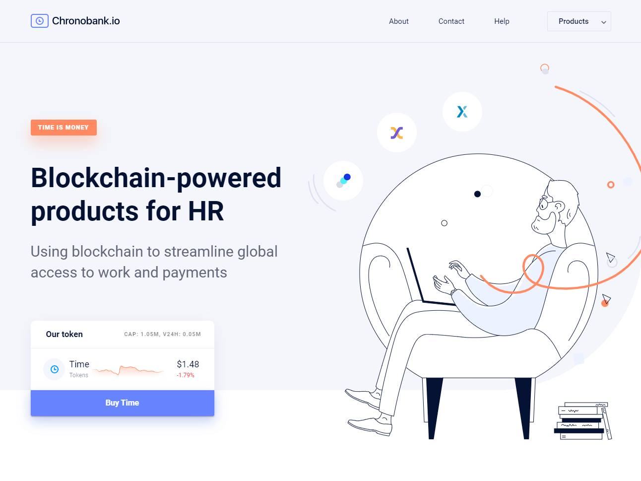 Screenshot of the Chronobank website