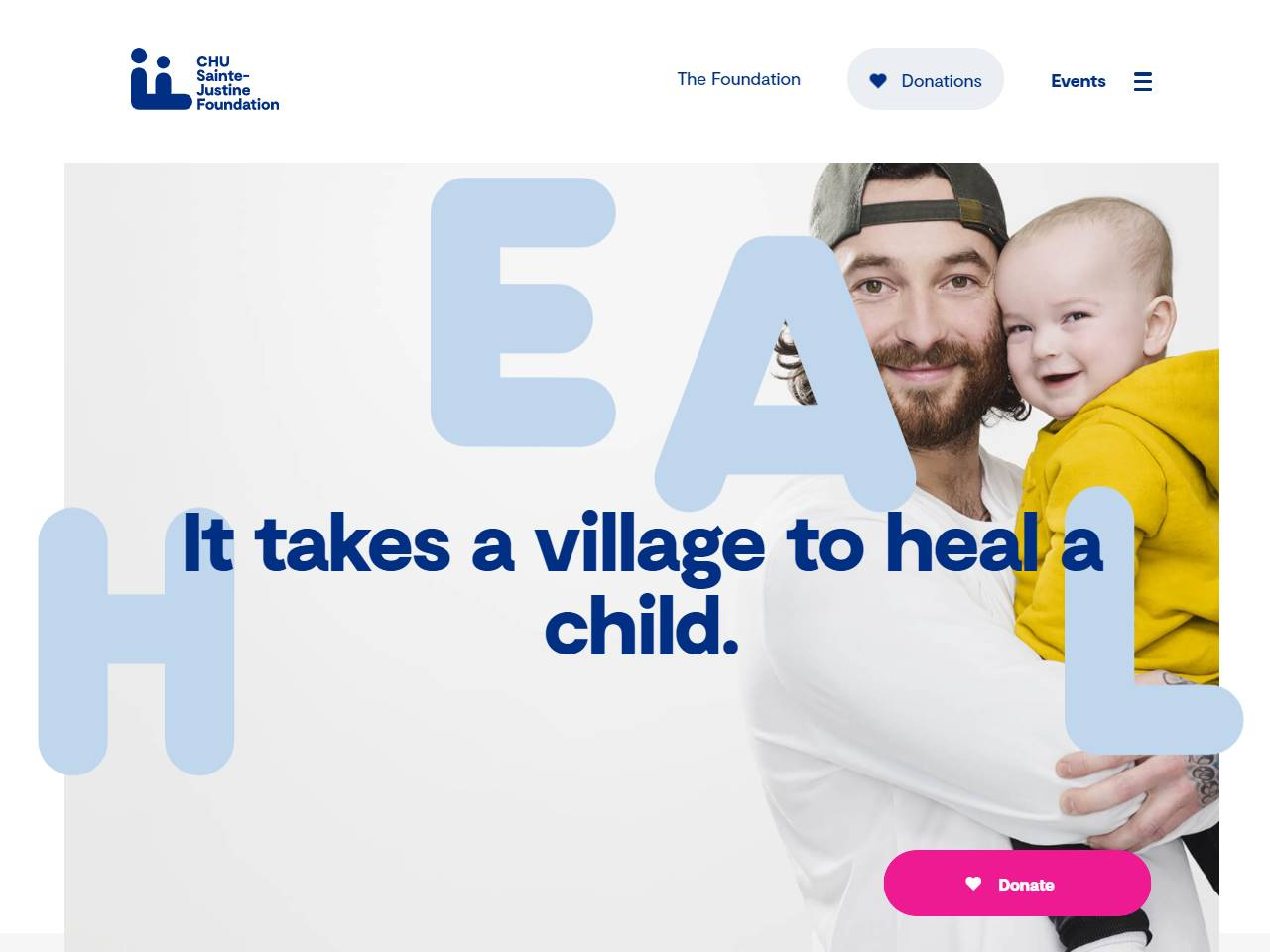 Screenshot of the CHU Sainte-Justine Foundation Events website